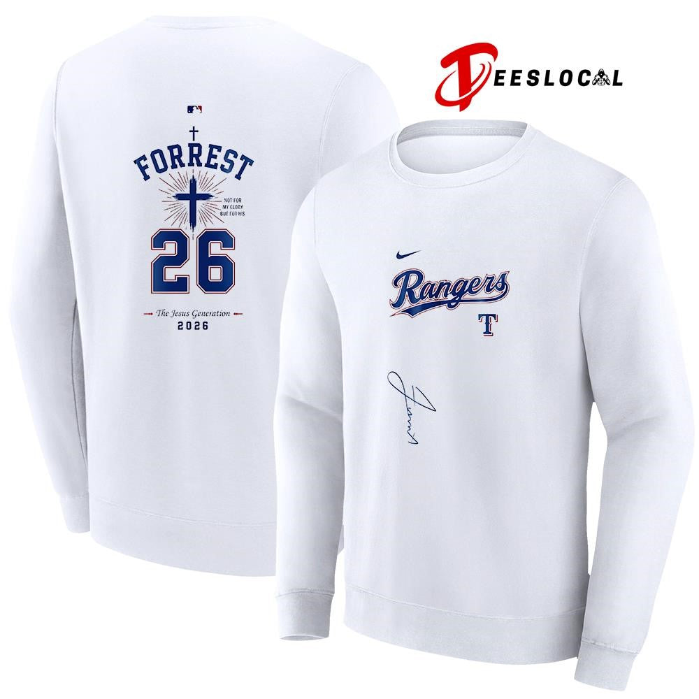 Texas Rangers x Forrest Frank the Jesus generation signature cross shirt