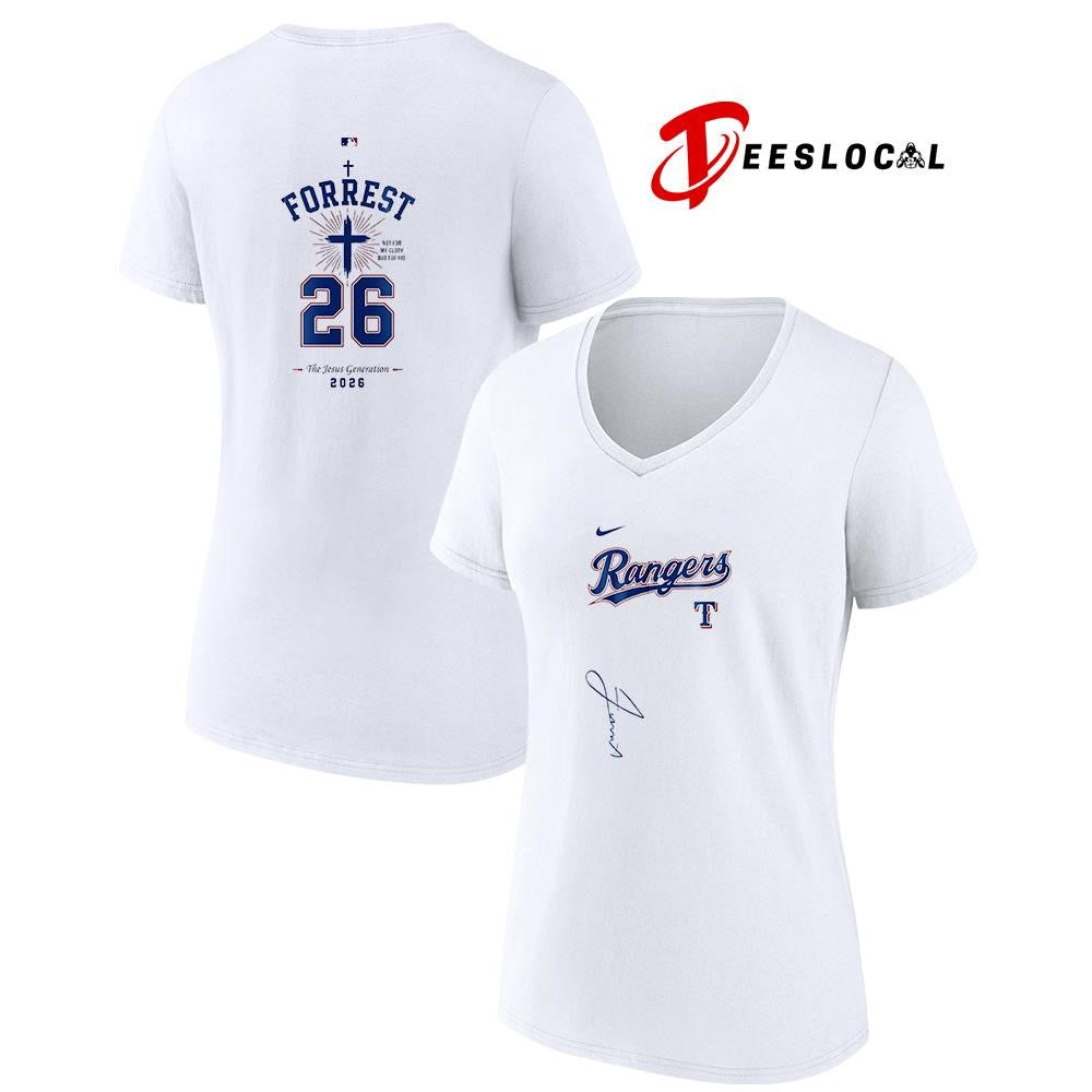 Texas Rangers x Forrest Frank the Jesus generation signature cross shirt