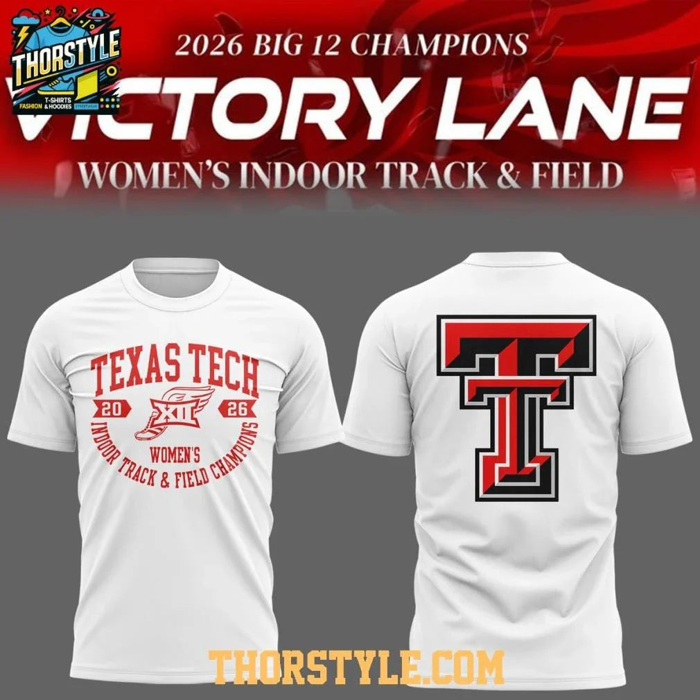Texas Tech Red Raiders Big12 Indoor Track &amp; Field Champions 2026 White Shirt