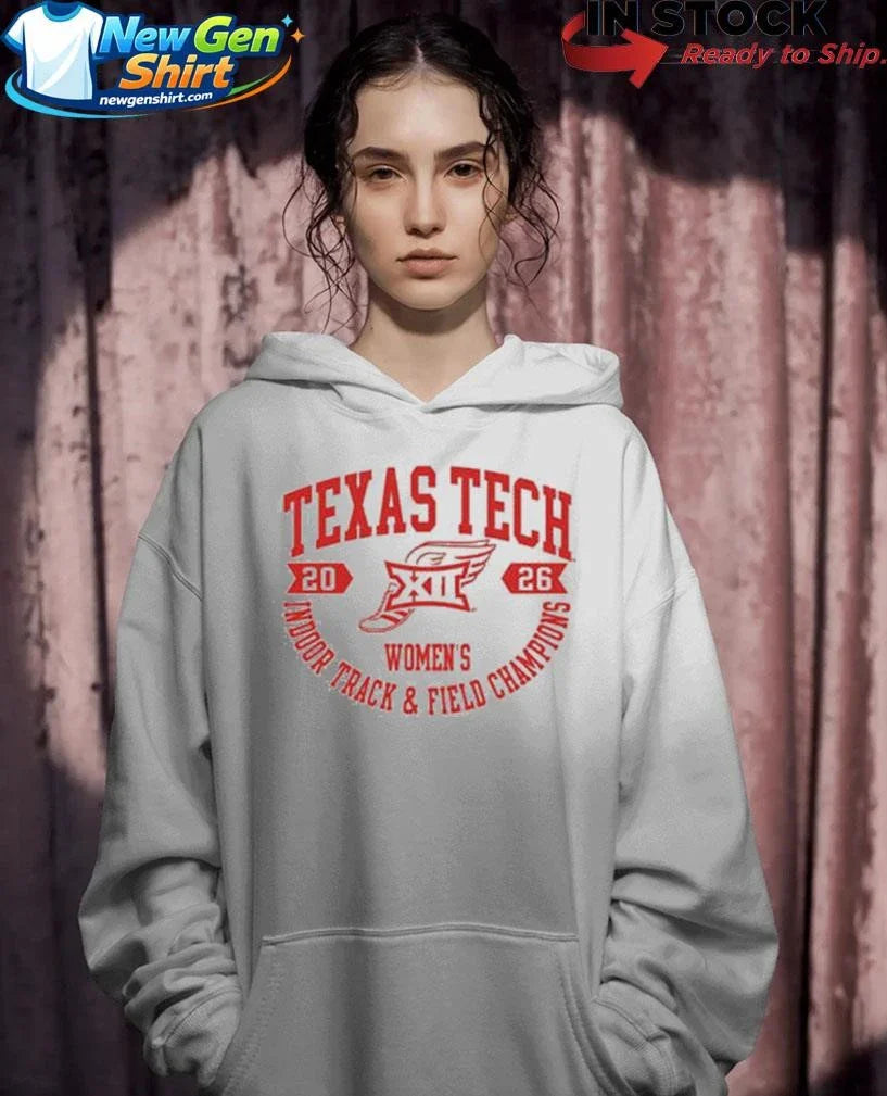 Texas Tech Red Raiders White Summit Sportswear Big 12 2026 Women’s Indoor Track &amp; Field Champions Shirt