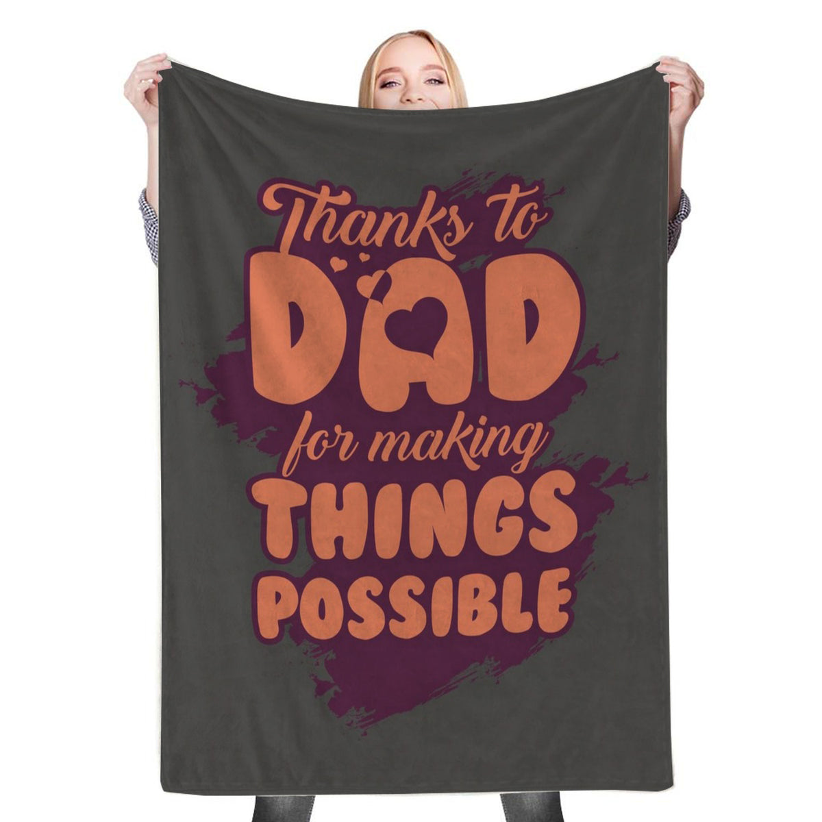 Thanks to Dad Fleece Throw Blanket