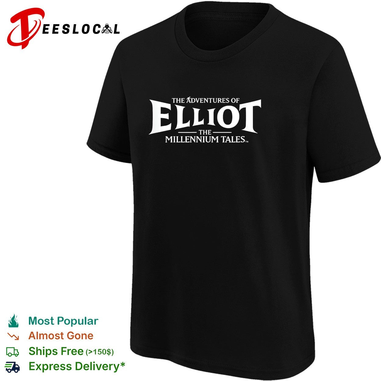 The Adventures of Elliot The Millennium Tales fantasy video game bold logo shirt