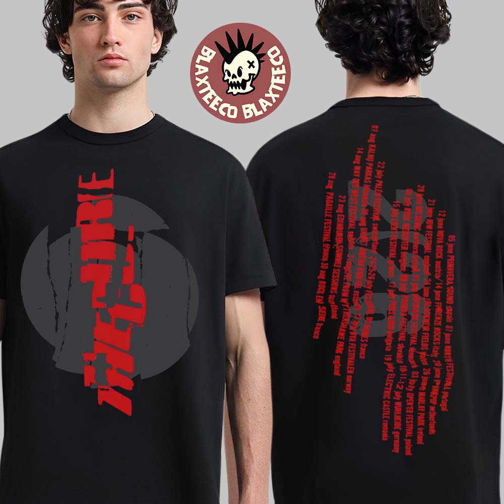 The Cure Festival Summer 2026 Merch Black And Red Logo With Dateback T-Shirt