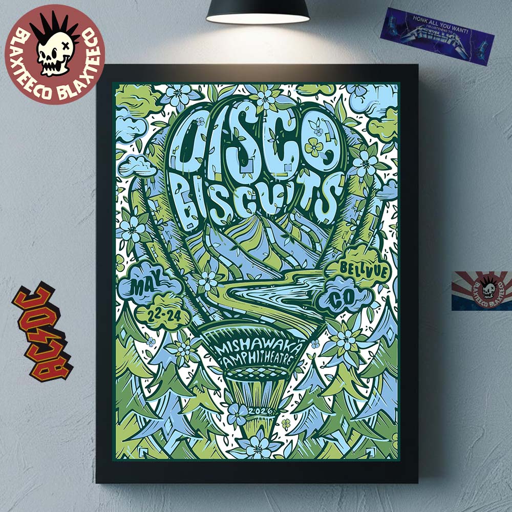 The Disco Biscuits Bellvue Colorado 2026 Venue Poster At Mishawaka Amphitheatre From May 22 To 24 2026 Decor Poster Canvas