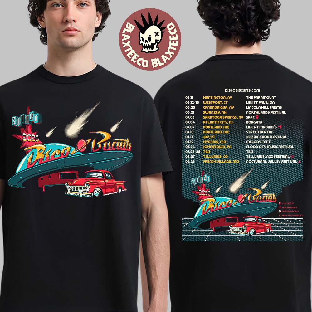 The Disco Biscuits Summer Tour 2026 North America Schedule Dates Two Sided T-Shirt