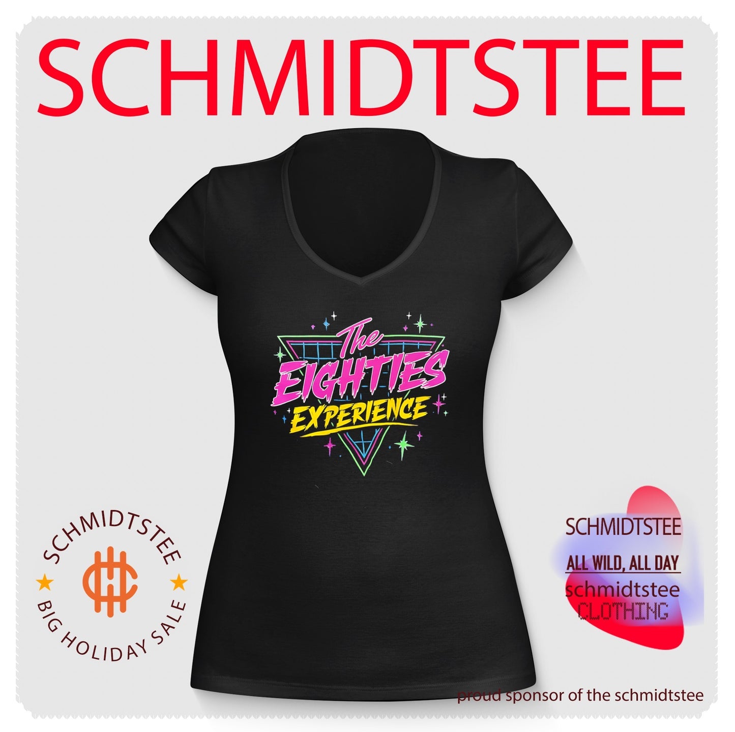 The Eighties Experience neon color shirt