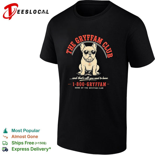 The Gryffam Club bulldog sunglasses vintage badge shirt