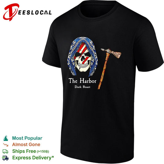 The Harbor Dark Roast skull shirt
