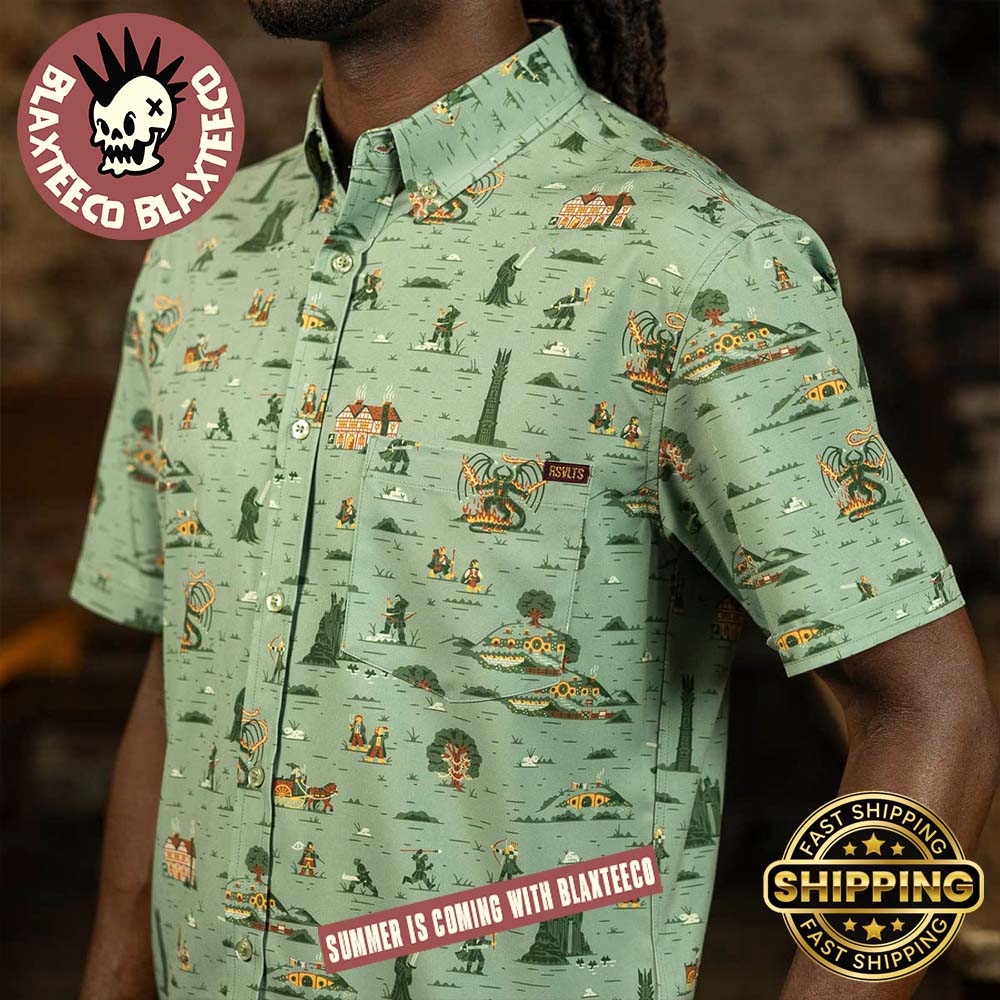 The Lord of the Rings RSVLTS Frodo’s Journey Short Button Hawaiian Shirt