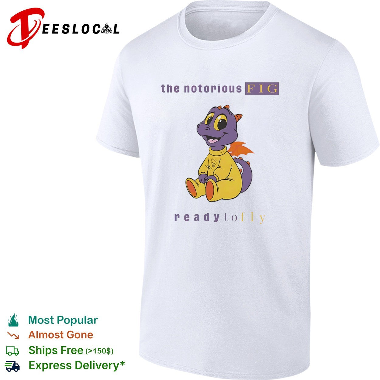 The Notorious FIG ready to fly Figment of the Imagination Disney Epcot shirt