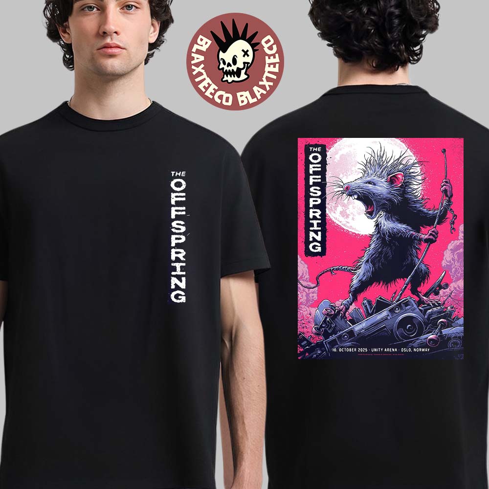 The Offspring Oslo Norway 2025 Concert Poster At Unity Arena On October 10 2025 Two Sided T-Shirt