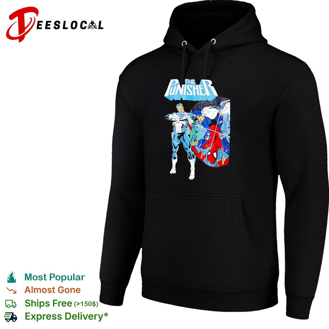 The Punisher and Spider-Man Marvel Comics Action Scene Retro shirt