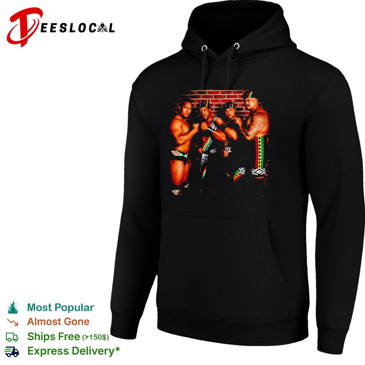 The Rock Farooq Kama Mustafa Nation of Domination WWE Vintage Wrestling shirt