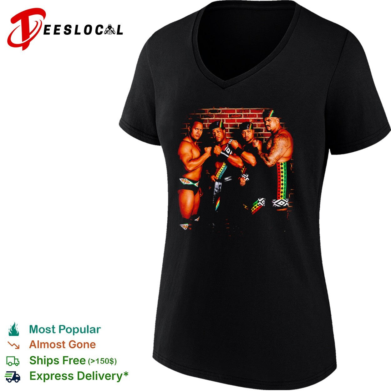 The Rock Farooq Kama Mustafa Nation of Domination WWE Vintage Wrestling shirt