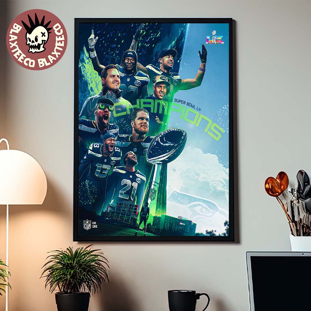 The Seattle Seahawks Your NFL Super Bowl LX 2026 Champions Poster Canvas