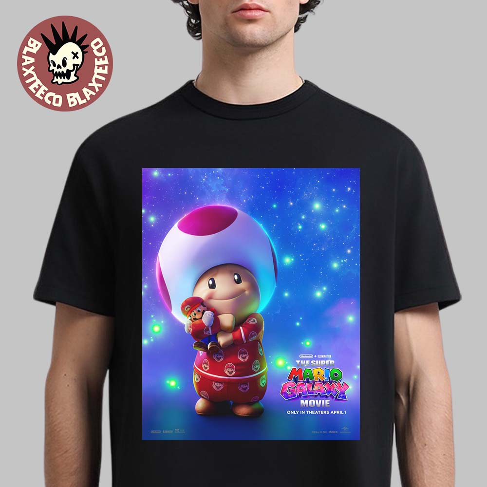 The Super Mario Galaxy Movie Pajamas Toad Hugging Mario T-Shirt