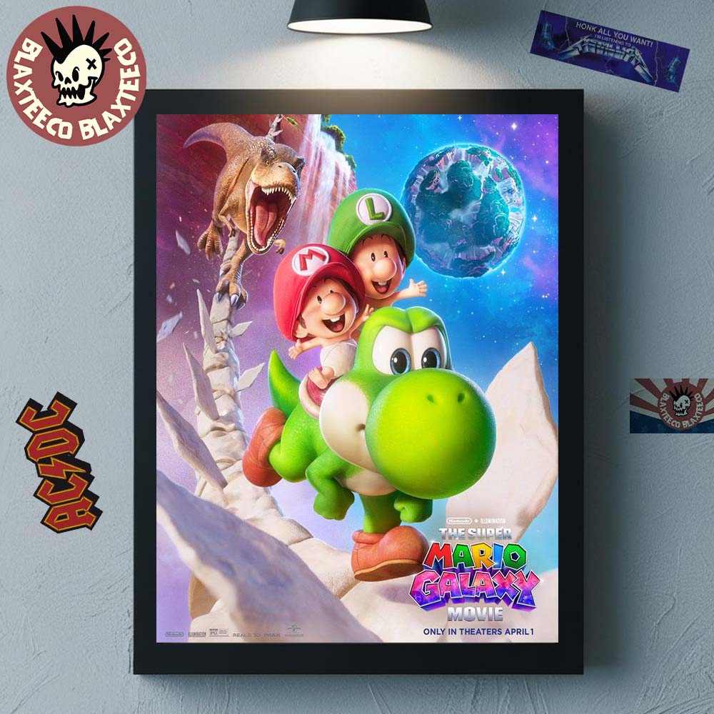 The Super Mario Galaxy Movie Yoshi Character Poster In Theaters On April 1 2026 Home Decor Poster Canvas