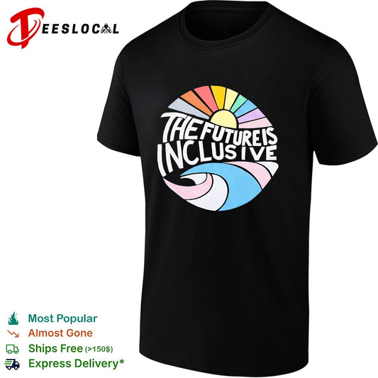 The future is inclusive rainbow sun wave ocean LGBTQ pride circle art shirt