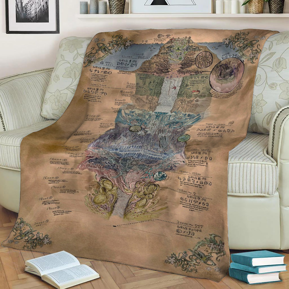 The Abyss Map Fleece Throw Blanket