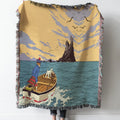 The Adventure of Tintin Woven Tapestry Throw Blanket with Fringe