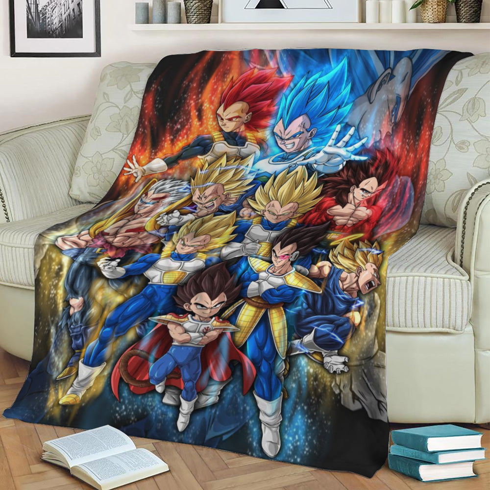 The Evolution of Vegeta II Fleece Throw Blanket