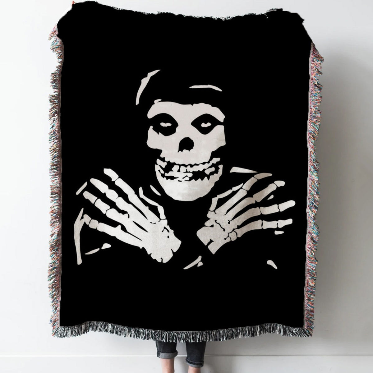 The Misfits Woven Tapestry Throw Blanket with Fringe