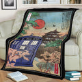 The Tardis in Japan Fleece Throw Blanket