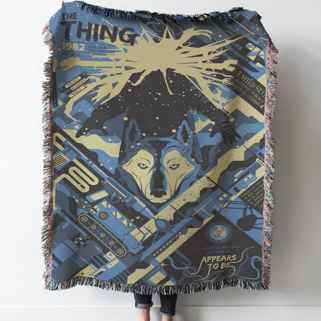 The Thing Movie Woven Tapestry Throw Blanket with Fringe