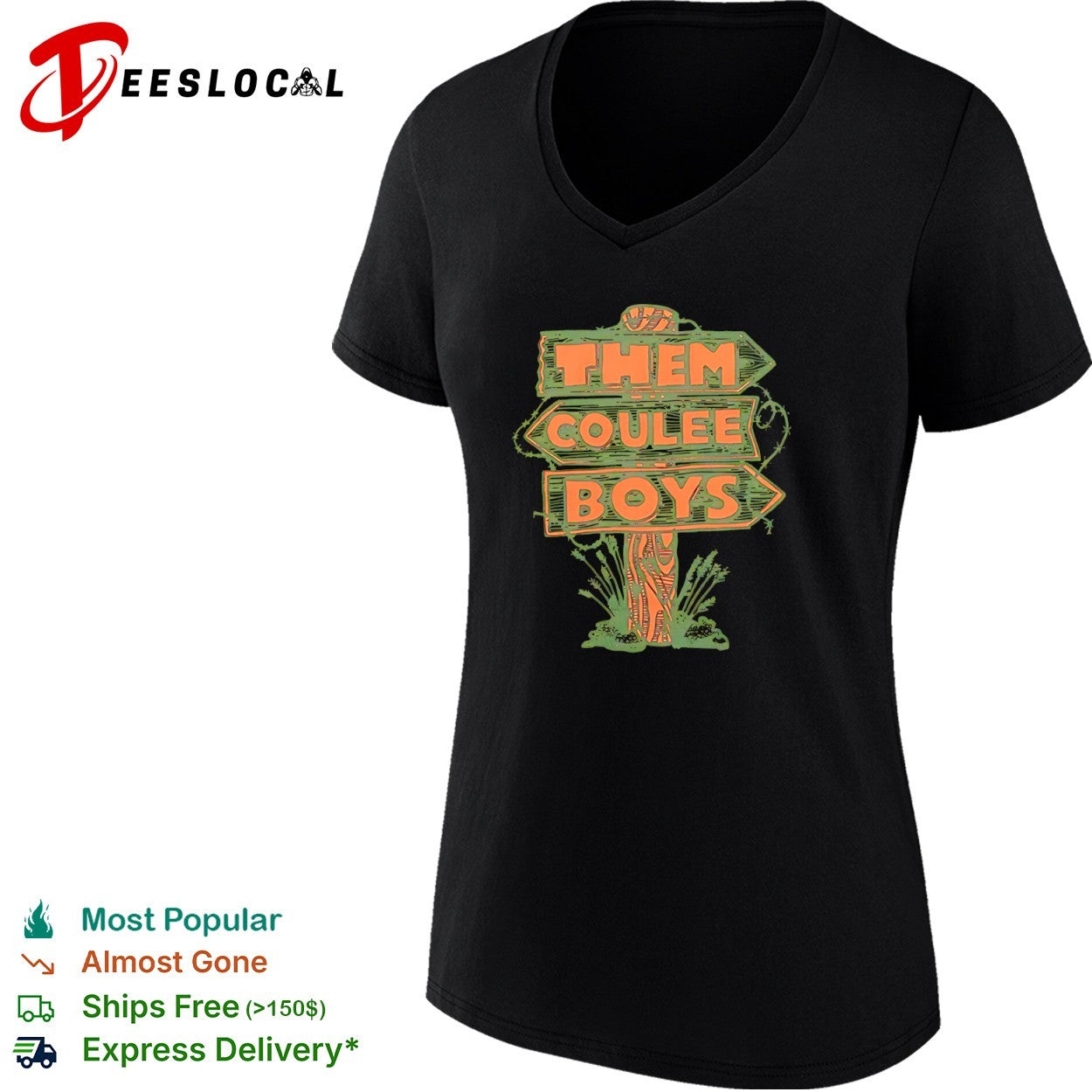 Them Coulee Boys music band logo road sign illustration western country folk shirt