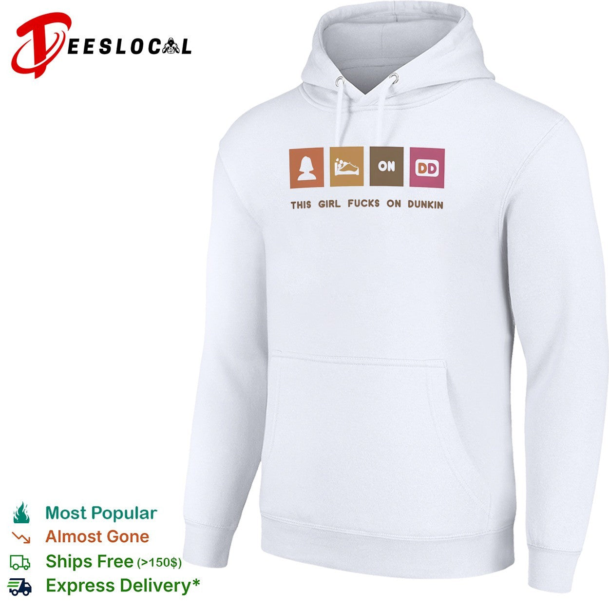This girl runs on Dunkin bold humor coffee icons parody shirt
