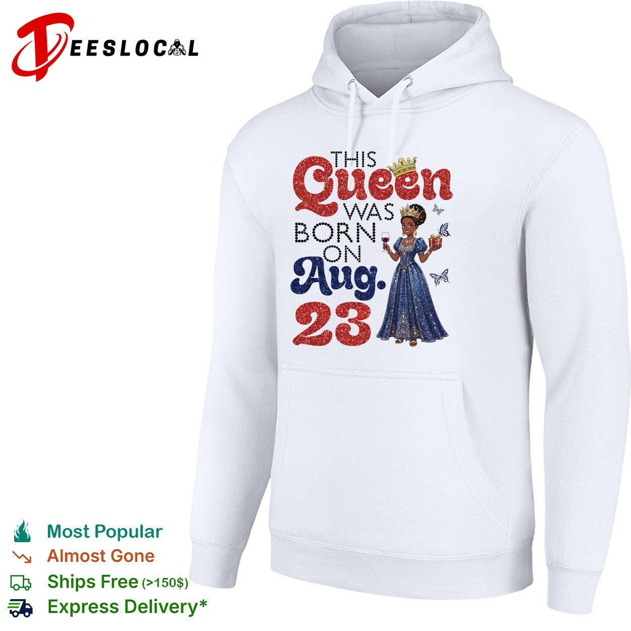 This queen was born on Aug 23 birthday Black woman celebration shirt