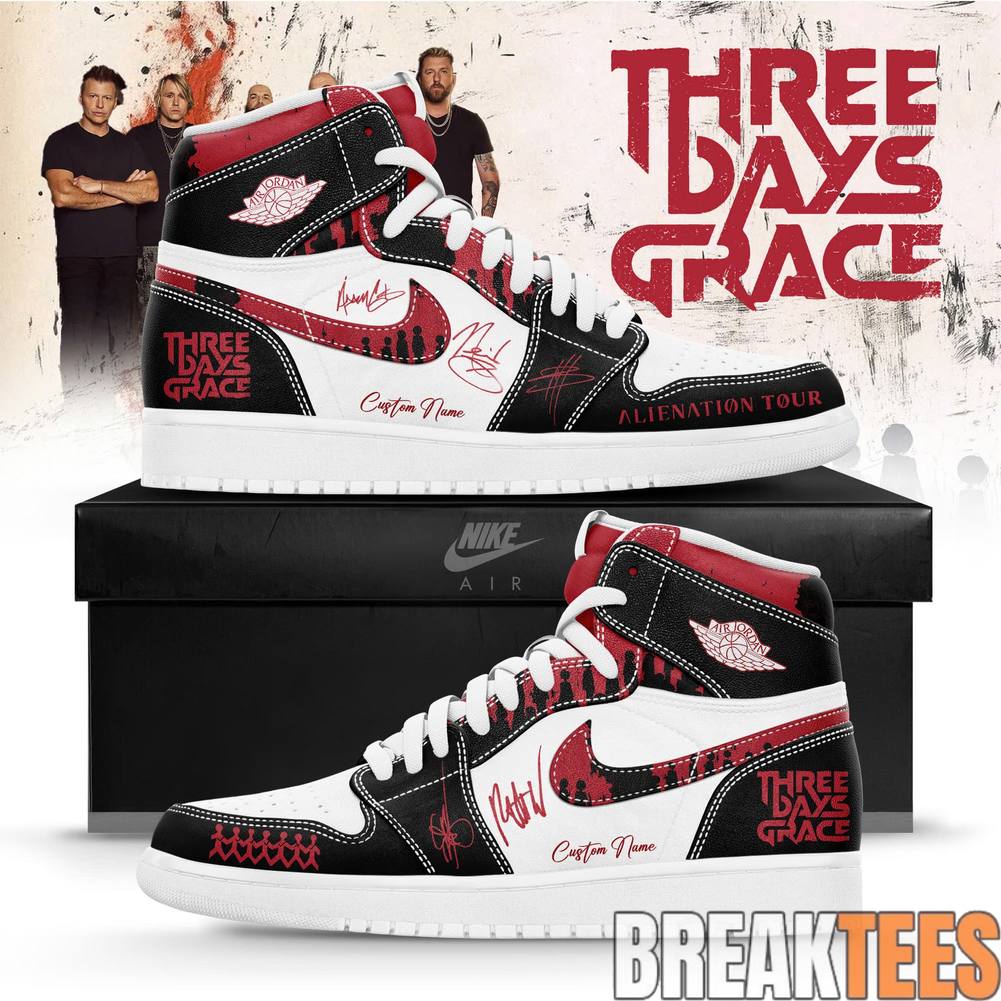 Three Days Grace Alienation Tour 2026 Custom Air Jordan 1 Shoes