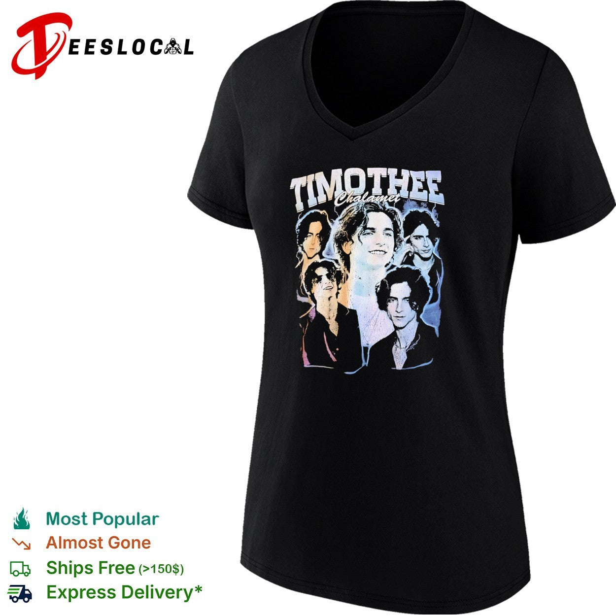 Timothee Chalamet Multiple Portraits Collage Lightning shirt