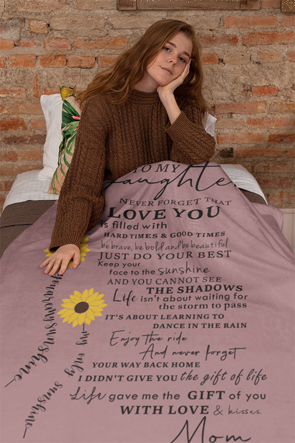 To My Daughter Fleece Blanket Bordeaux