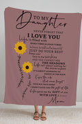 To My Daughter Fleece Blanket Bordeaux