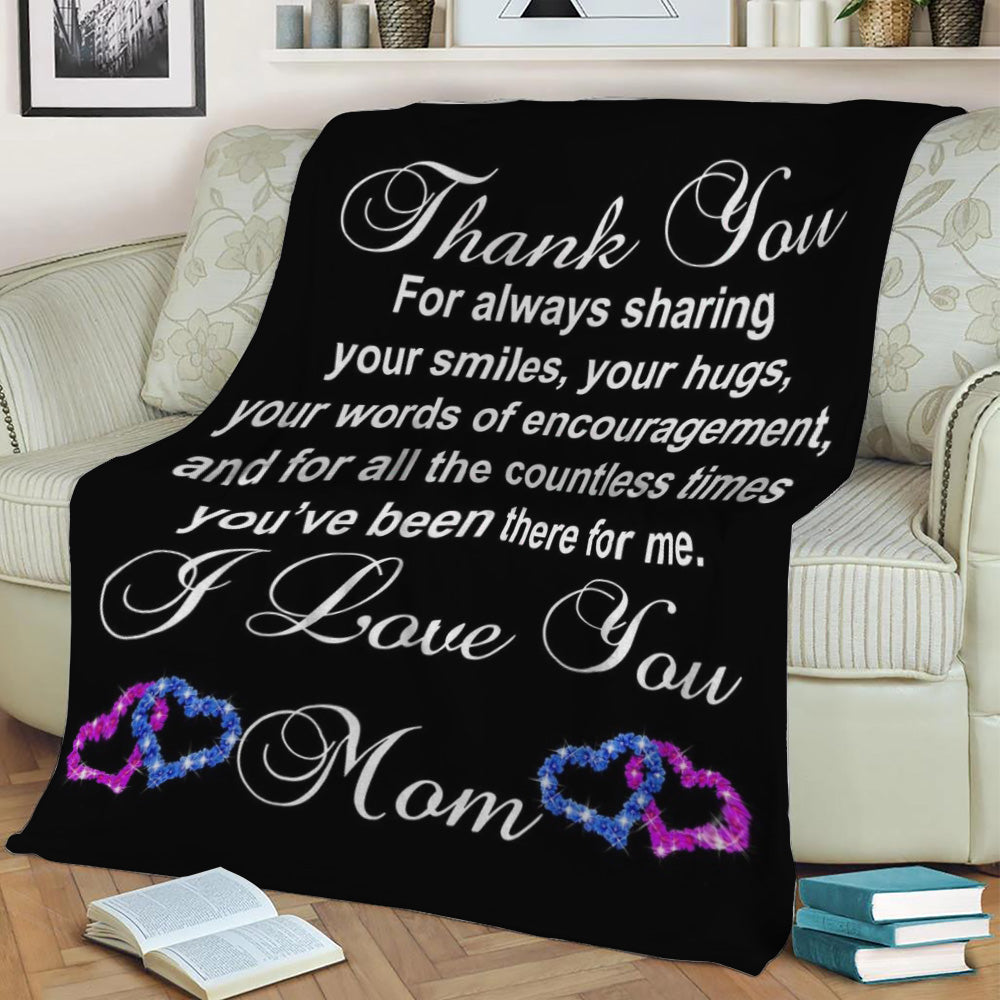 To Mom I Love You Fleece Throw Blanket