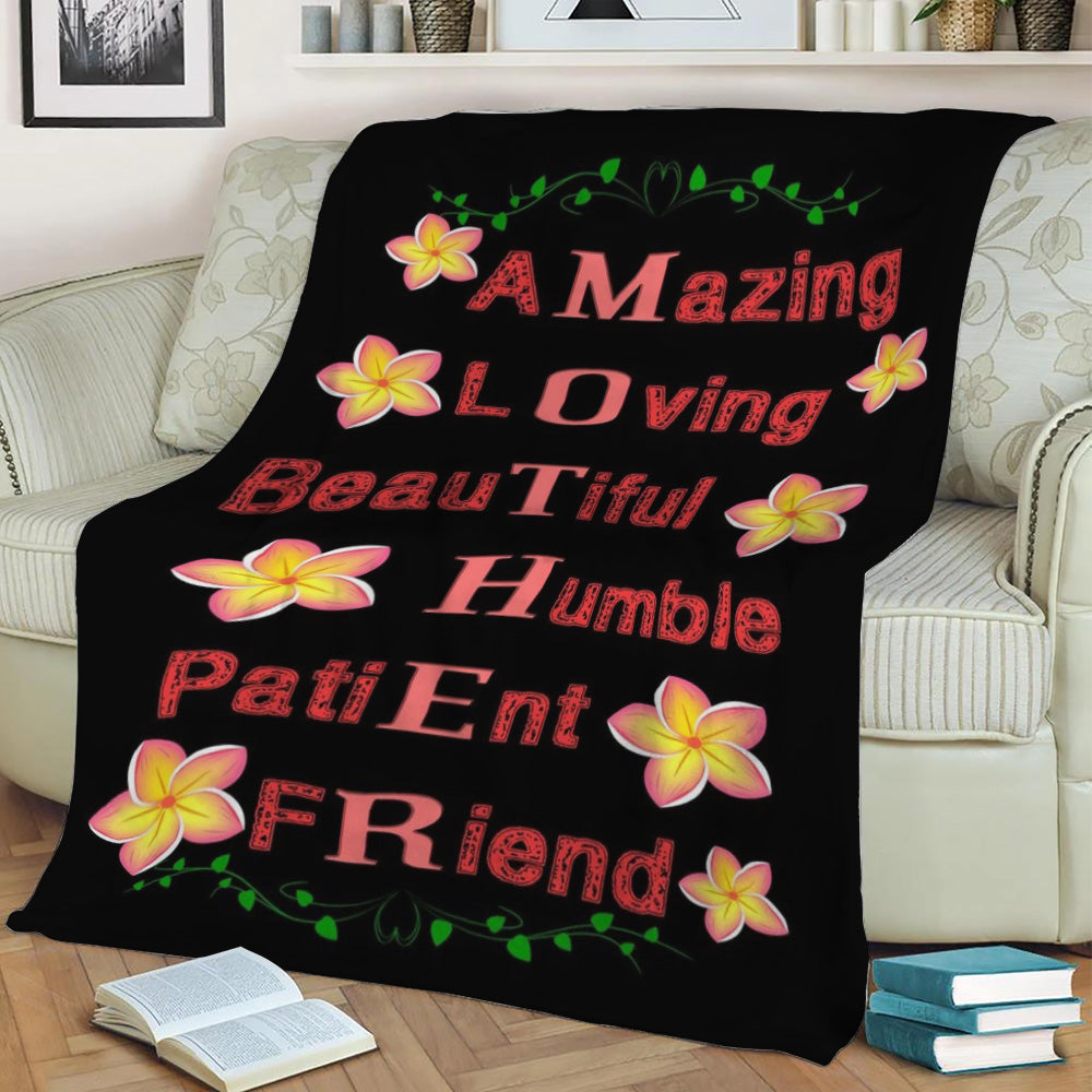 To Mom with love01 Fleece Throw Blanket