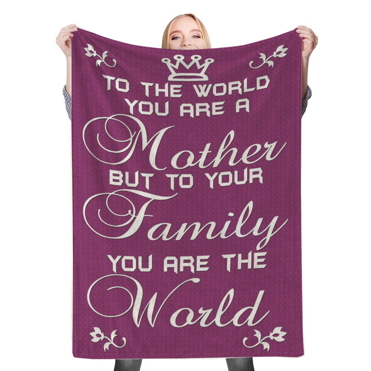 To Mom with love02 Fleece Throw Blanket