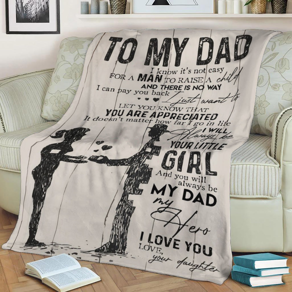 To My Dad Poster Love Your Fleece Throw Blanket