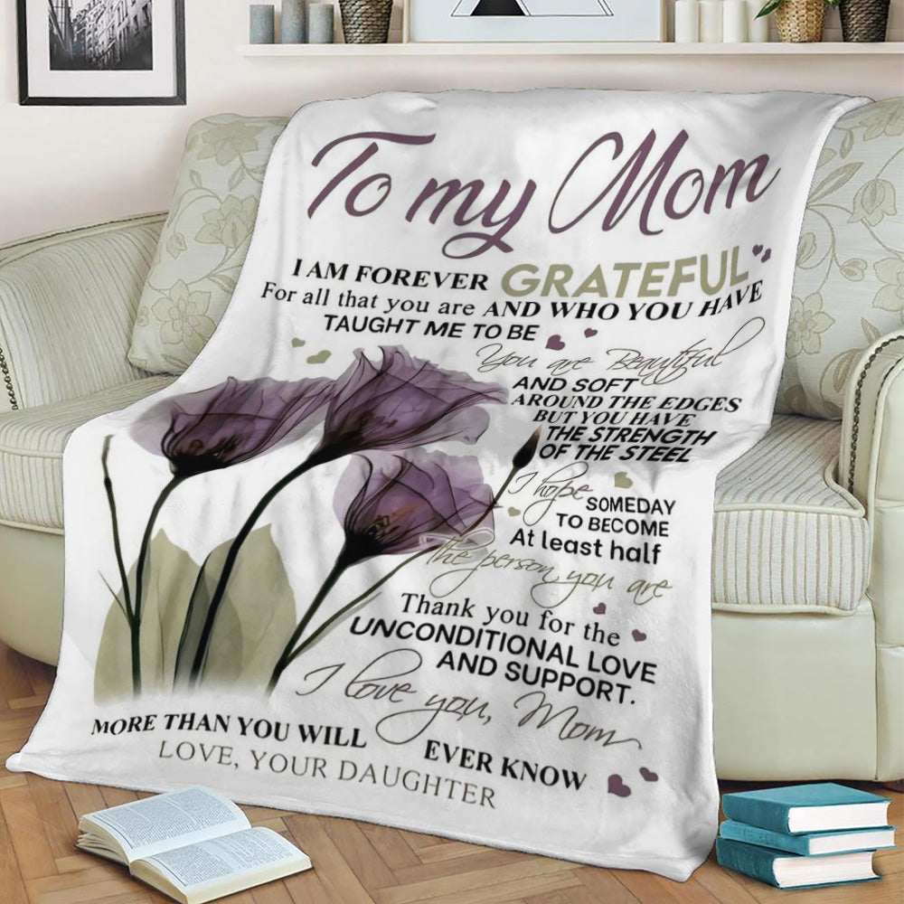 To My Mom Mothers Day Fleece Throw Blanket