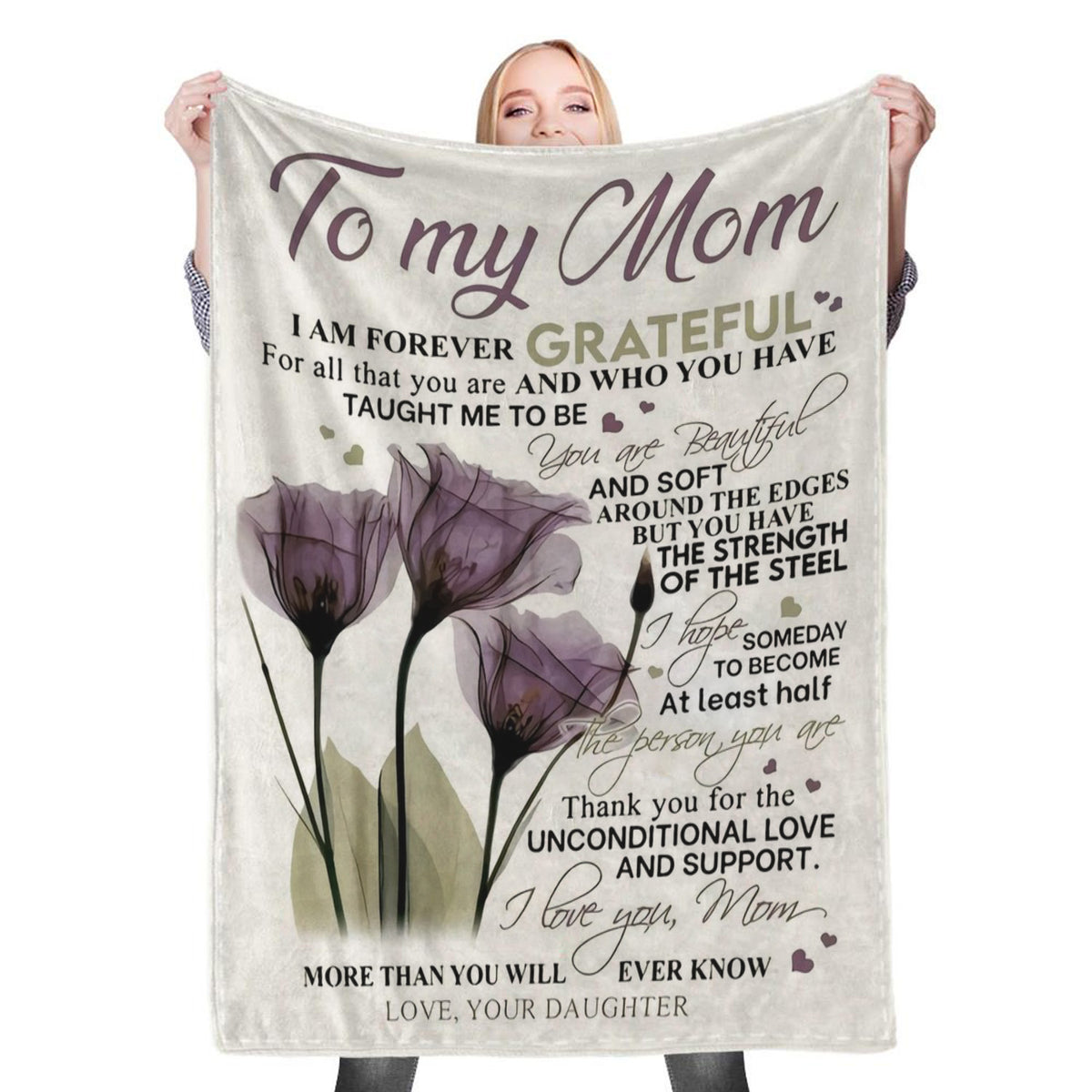To My Mom Mothers Day Fleece Throw Blanket