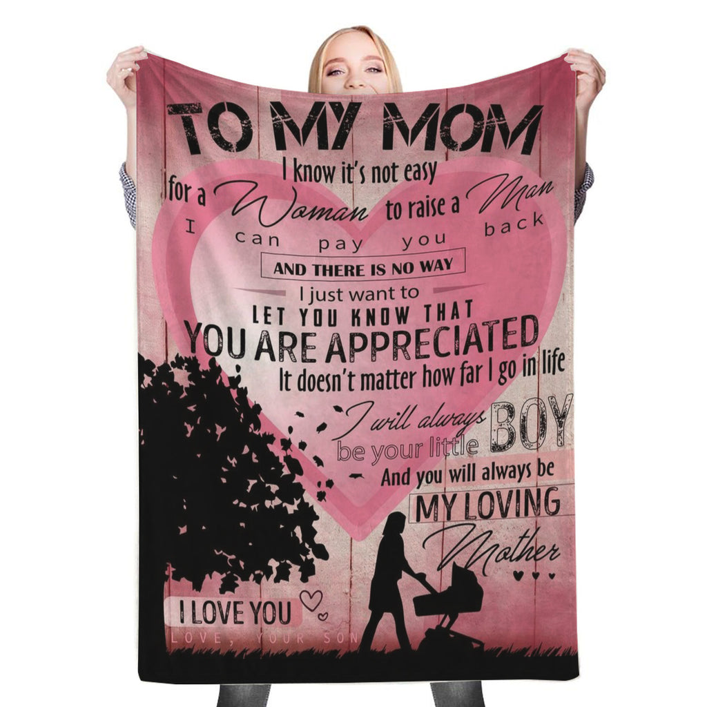 To My Mom My Loving Mother Fleece Throw Blanket