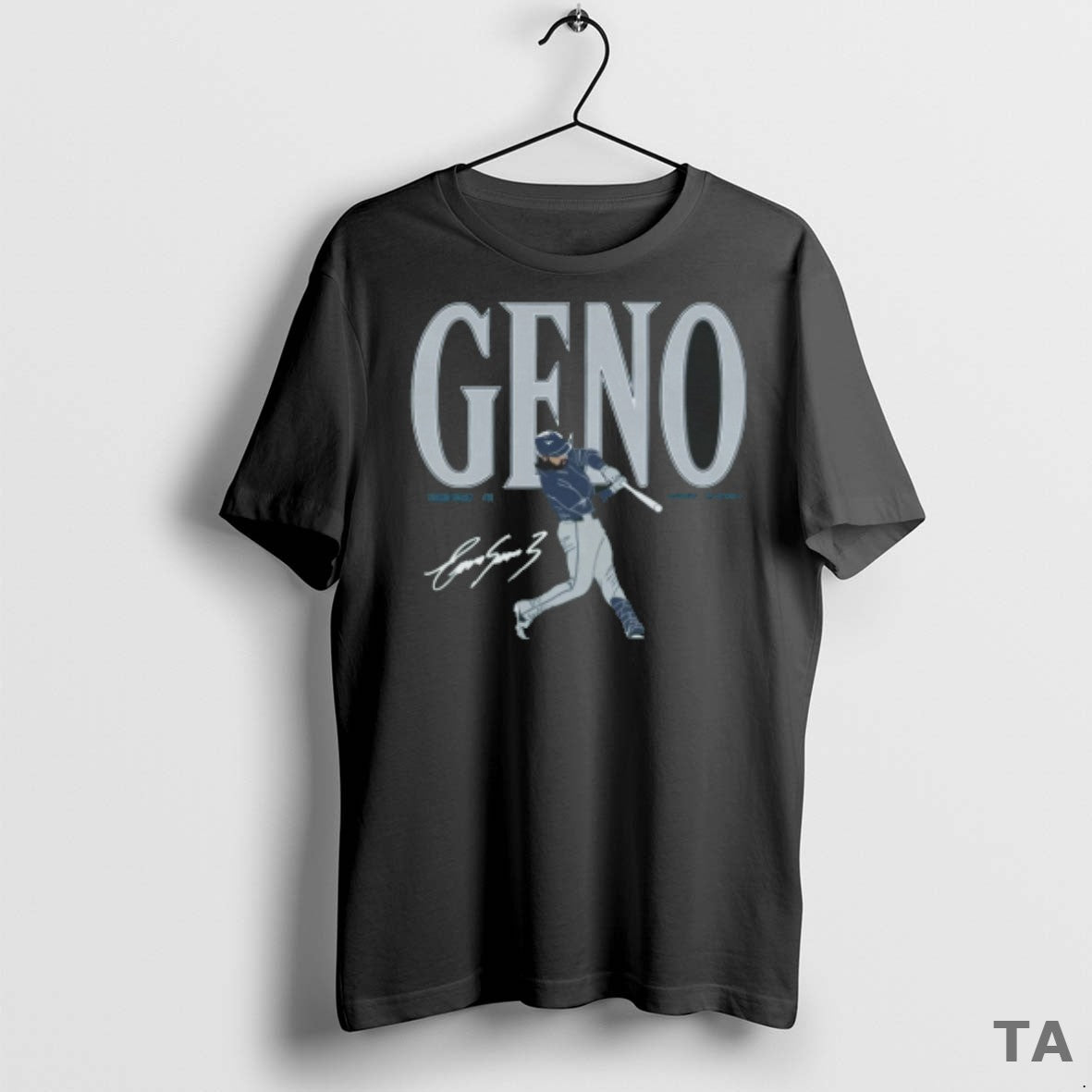 Top Geno Eugenio Suarez Seattle Mariners Mlb Slash Line Signature Fanart T Shirt Sweater