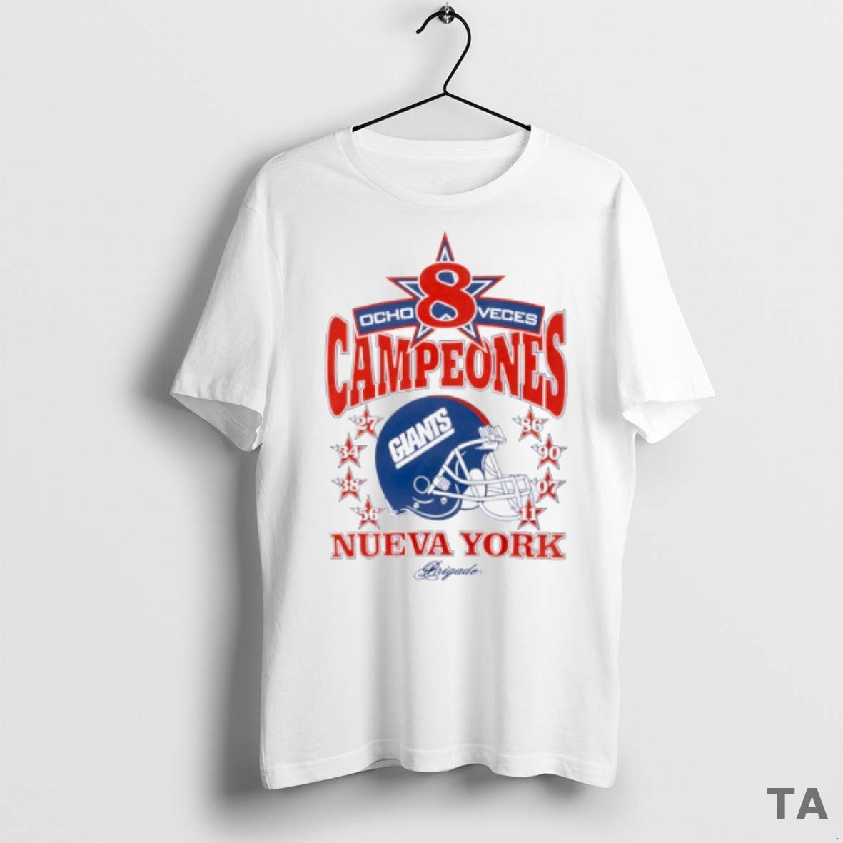 Top New York Giants Championship Ocho Veces Campeones Nueva York T Shirt Sweater