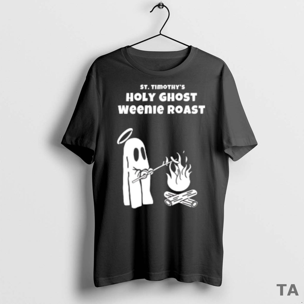 Top St Timothys Holy Ghost Weenie Roast Halloween T Shirt Sweater