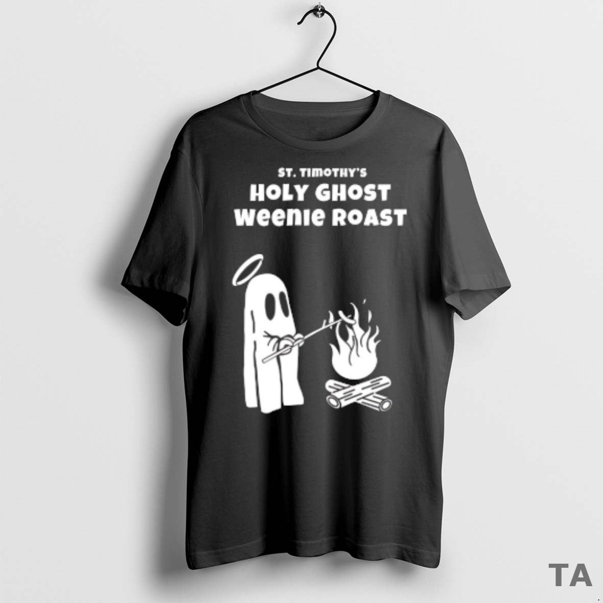 Top St Timothys Holy Ghost Weenie Roast Halloween T Shirt Sweater