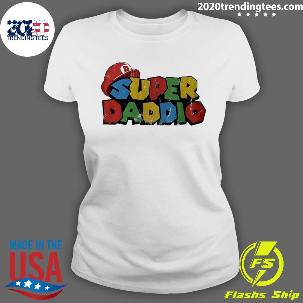 Super Daddio Super Mario parody logo shirt