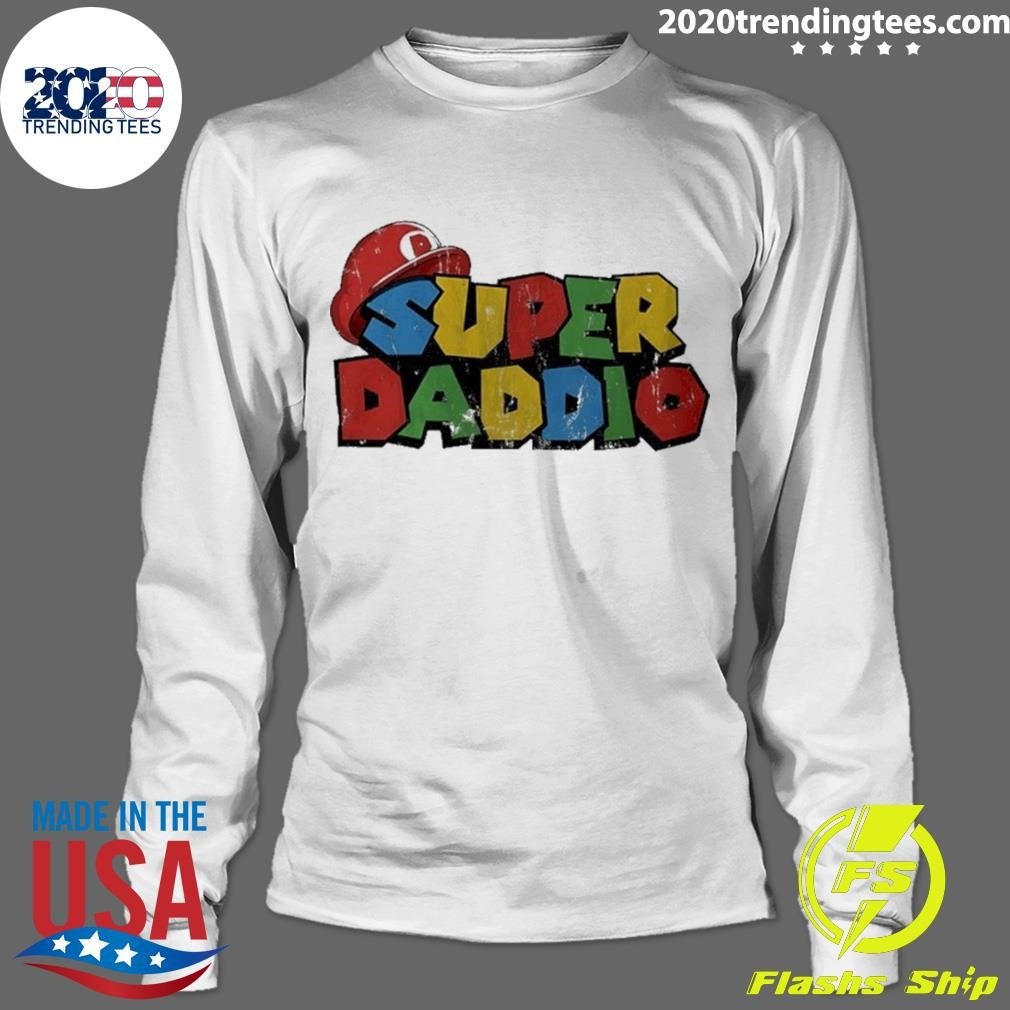 Super Daddio Super Mario parody logo shirt