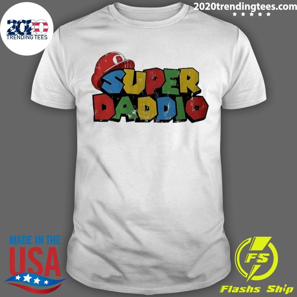 Super Daddio Super Mario parody logo shirt