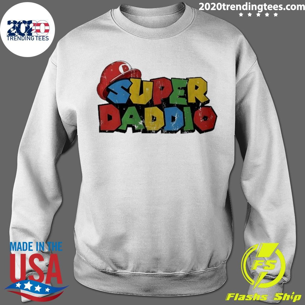 Super Daddio Super Mario parody logo shirt